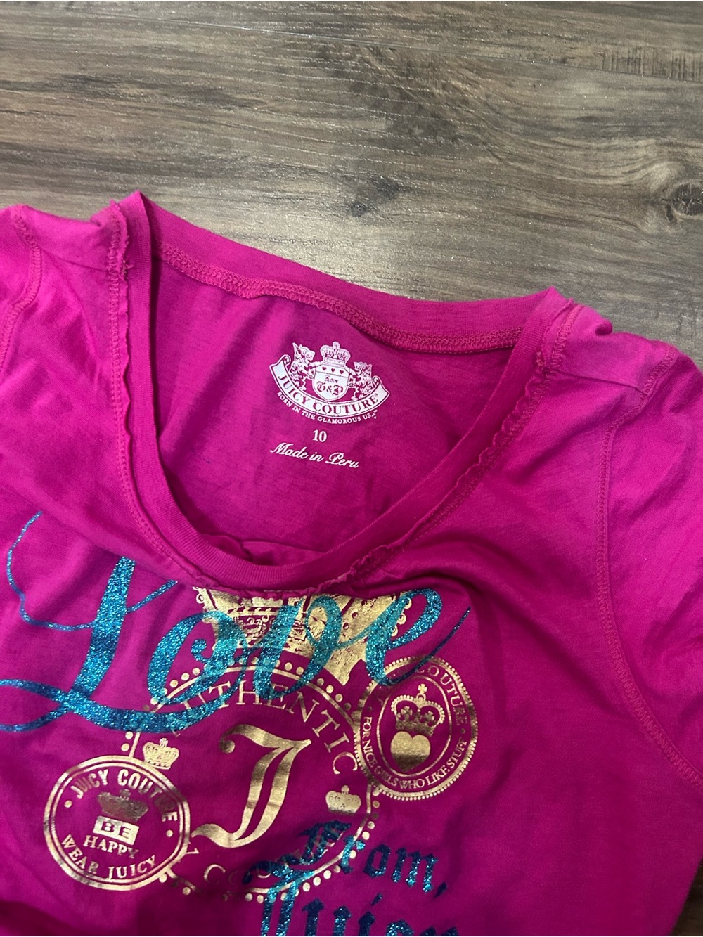 Juicy Couture Hot Pink Short Sleeve Logo Tee - Picture 4 of 4